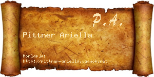 Pittner Ariella névjegykártya